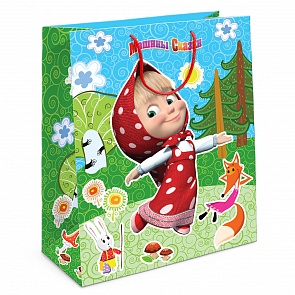 Пакет подарочный - Лесная сказка Маши, 23 х 18 х 10 см. (Росмэн, 31022ros)